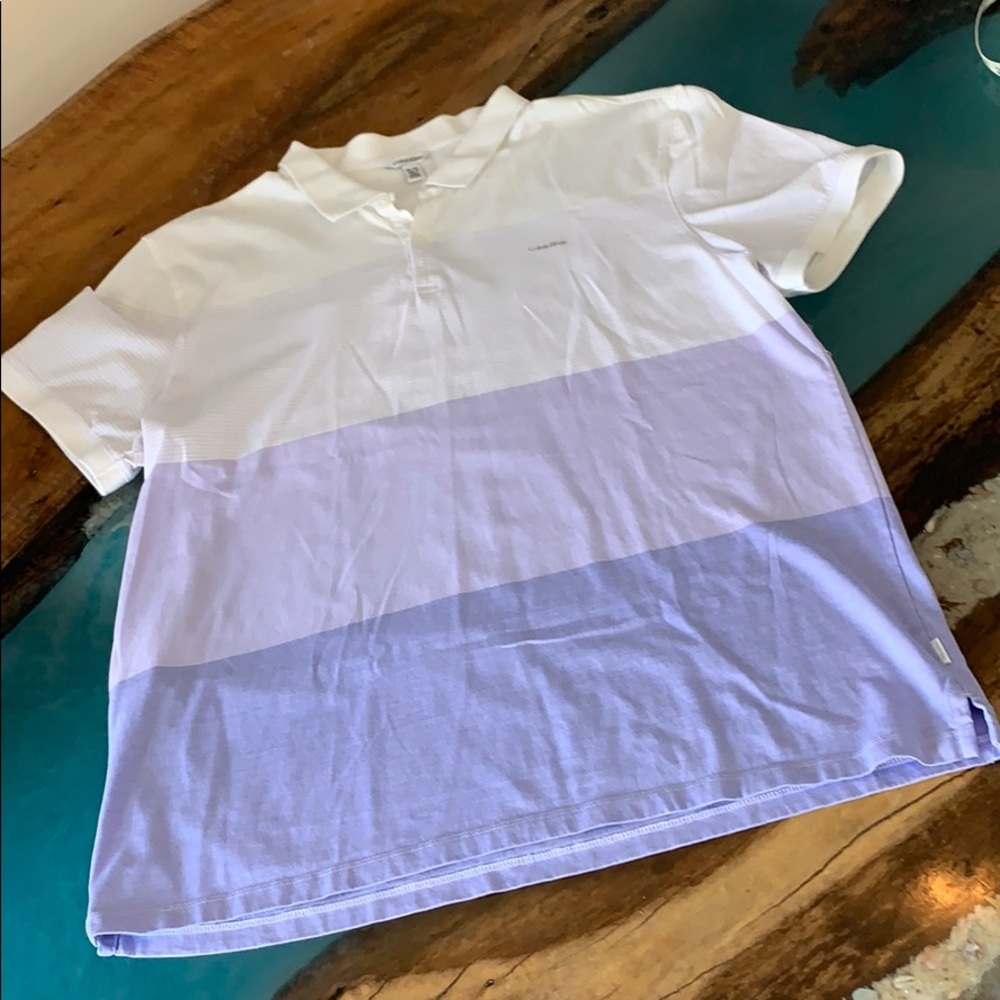 Calvin Klein brand striped polo shirt 🔥❤️ - Picture 2 of 7